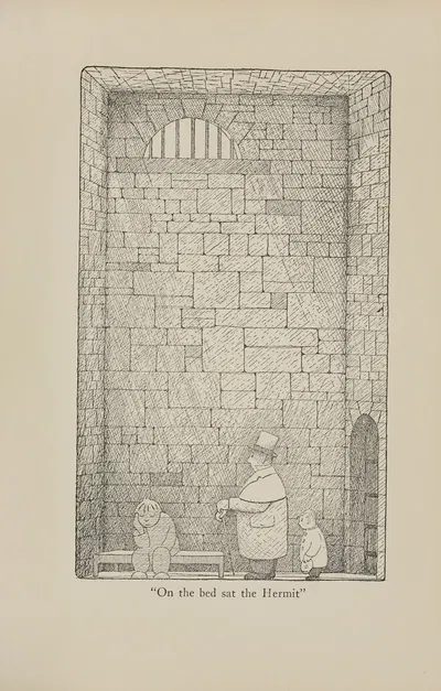 On the bed sat the Hermit by Hugh Lofting, 1922 — digital art print download