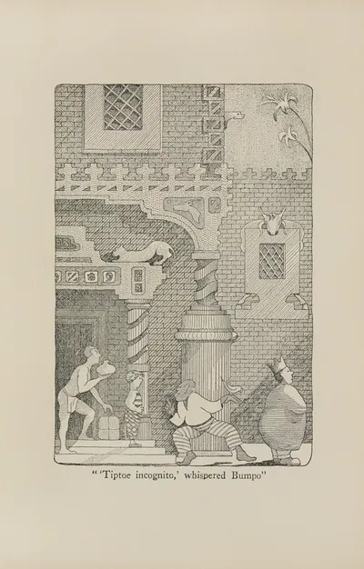 'Tiptoe incognito,’ whispered Bumpo' by Hugh Lofting, 1922 — digital art print download