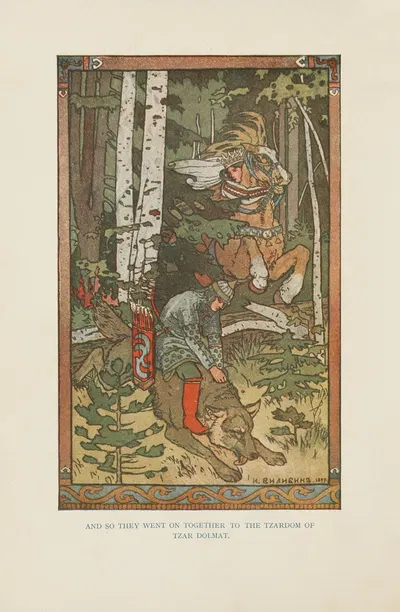 И так они вместе отправились в Царство Царя Домат by Иван Билибин, 1917 — digital art print download