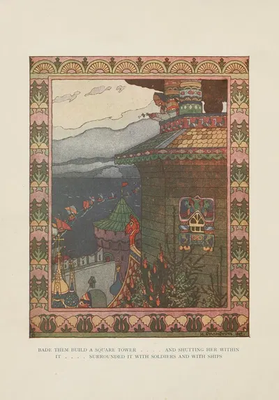 Велел им построить квадратную башню by Иван Билибин, 1917 — digital art print download