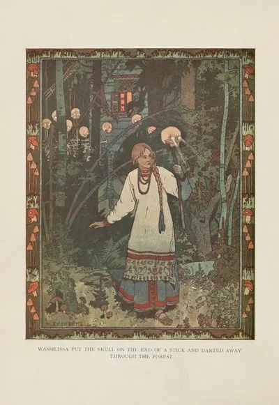 Василиса поставила череп на конец палки by Иван Билибин, 1917 — digital art print download