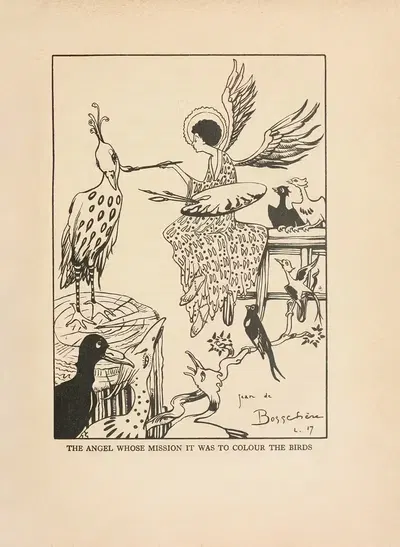 The angel whose mission it was to colour the birds by Jean de Bosschère, 1918 — digital art print download
