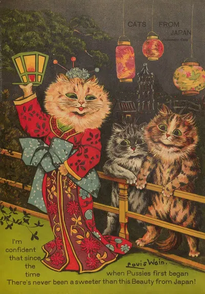 Кошки из Японии by Луис Уэйн, 1914 — digital art print download