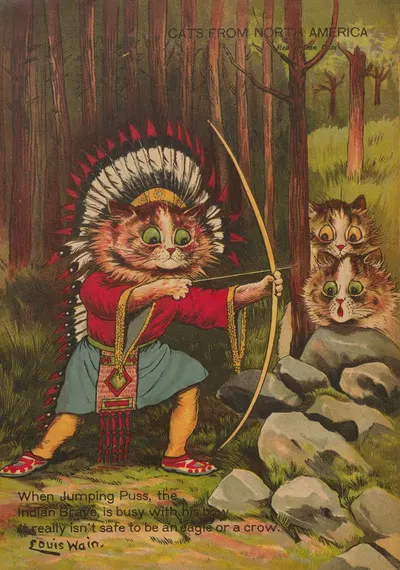 Кошки из Северной Америки by Луис Уэйн, 1914 — digital art print download