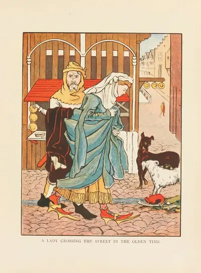 Дама, переходящая улицу в старину by Мэри Элиза Джой Хауэйс, 1907 — digital art print download