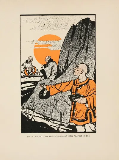 Sing-Li found two ancient-looking men playing chess by Norman Hinsdale Pitman, 1910 — digital art print download