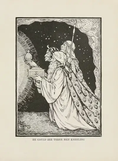 Он мог видеть троих мужчин на коленях by Виолетт Мур Хиггинс, 1916 — digital art print download