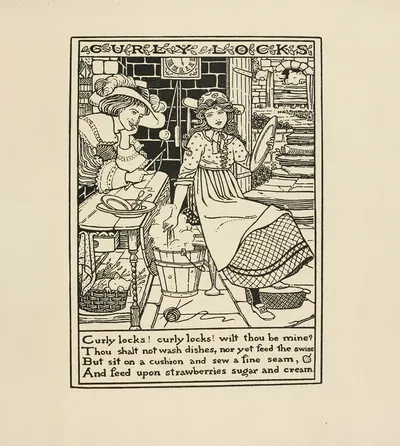 Curly locks by Winifred Smith, 1895 — digital art print download