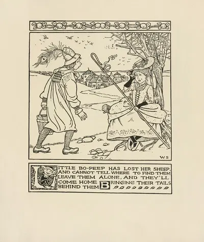 Little Bo-Peep has lost her sheep by Winifred Smith, 1895 — digital art print download