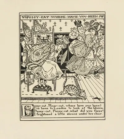 Pussy cat, Pussy cat, where have you been by Winifred Smith, 1895 — digital art print download
