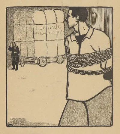 De Notenkraker, 14 september 1907 ; Kiesrecht en sociale hervormingen by Albert Hahn, 1907 — digital art print download