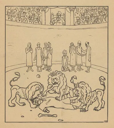 De Notenkraker, 16 februari 1907 ; In de politieke arena by Albert Hahn, 1907 — digital art print download