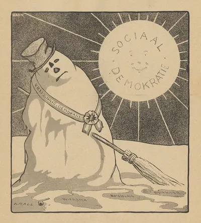 De Notenkraker, 20 juli 1907 ; De wegsmeltende vrijzinnig-demokratie by Albert Hahn, 1907 — digital art print download