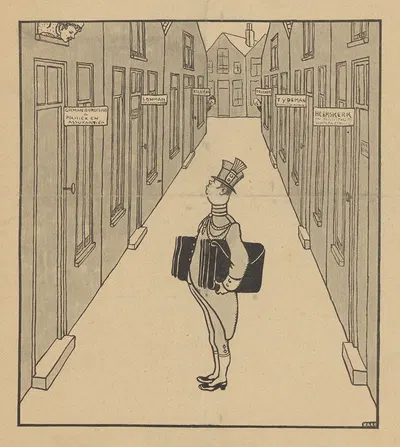 De Notenkraker, 23 februari 1907 ; In verlegenheid by Albert Hahn, 1907 — digital art print download