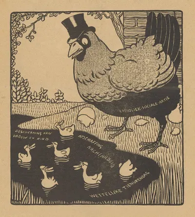 De Notenkraker, 24 augustus 1907 ; Het Bossche Katholieke Congres by Albert Hahn, 1907 — digital art print download