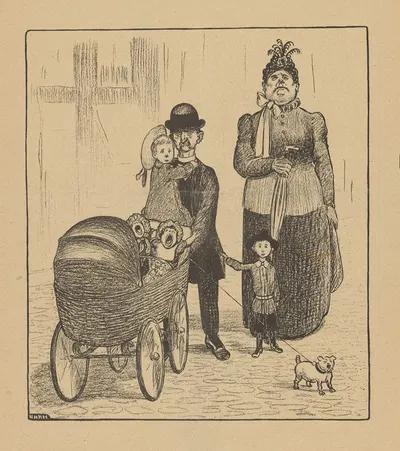 De Notenkraker, 5 oktober 1907 ; Het anti-rev. kiesrechtraadsel by Albert Hahn, 1907 — digital art print download