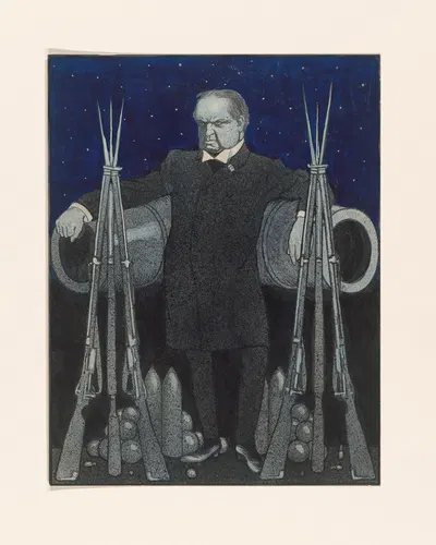 Ontwerp voor een politieke spotprent op Abraham Kuyper by Albert Hahn, 1904 - 1905 — digital art print download