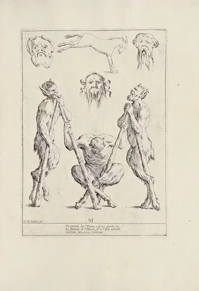 Алфавит в мечте Pl.13 by Джузеппе Мария Мителли, 1683 — digital art print download