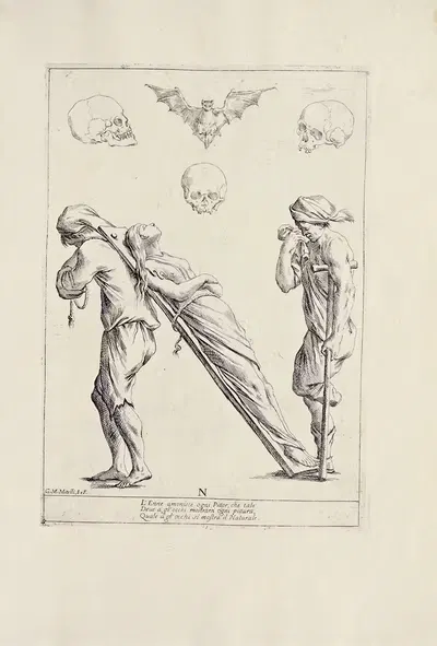 Алфавит в мечте, пл. 14. by Джузеппе Мария Мителли, 1683 — digital art print download