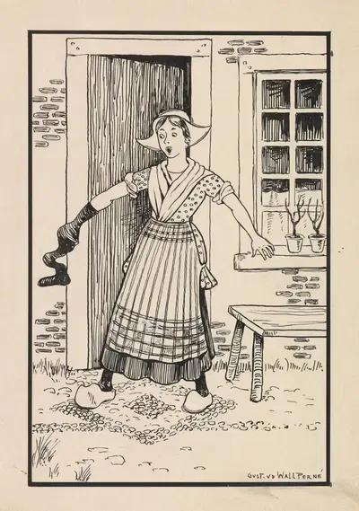 Фермерша с рукой в чулке by Гюст ван де Уолл Перне, 1887 - 1911 — digital art print download