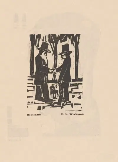 Два мужчины в шляпах by Хендрик Николас Веркман, 1892 - 1923 — digital art print download
