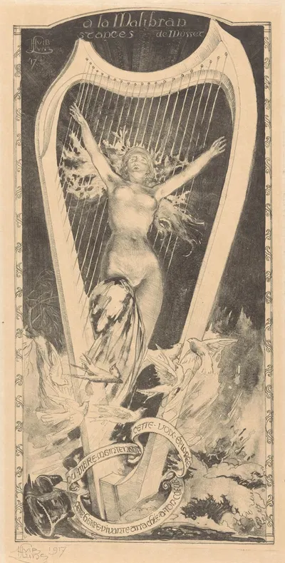 Мария Малибран для арфы by Хуйб Лунс, 1917 — digital art print download