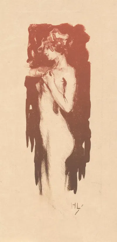 Стоящая обнаженная женщина by Хуйб Лунс, 1891 - 1931 — digital art print download
