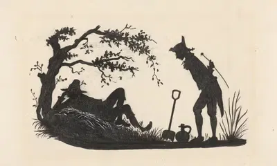 Силуэт человека, который поймал слугу by Нелли Боденхейм, 1884 - 1917 — digital art print download