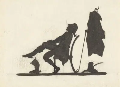 Силуэт человека, который надевает свои сапоги by Нелли Боденхейм, 1884 - 1917 — digital art print download