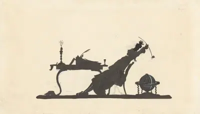 Силуэт мужчины за его столом by Нелли Боденхейм, 1884 - 1917 — digital art print download