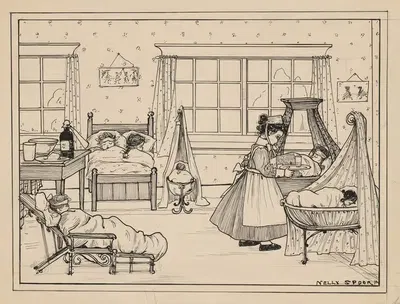 Дети в больничной палате by Нелли Спур, 1912 — digital art print download