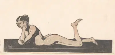 Лежащая обнаженная женщина by Рейньер Виллем Петрус де Врис, 1884 - 1952 — digital art print download