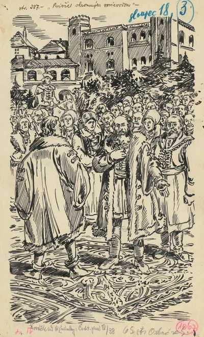 3.- Толпа перед дворцом by Андрей Ковачик, 1936 — digital art print download