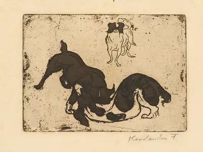 Играющие собаки by Фрида Константин, 1900–1918 — digital art print download