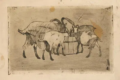 Пьющие коровы by Фрида Константин, 1900–1918 — digital art print download