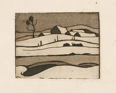 Зимний пейзаж by Фрида Константин, 1900–1918 — digital art print download