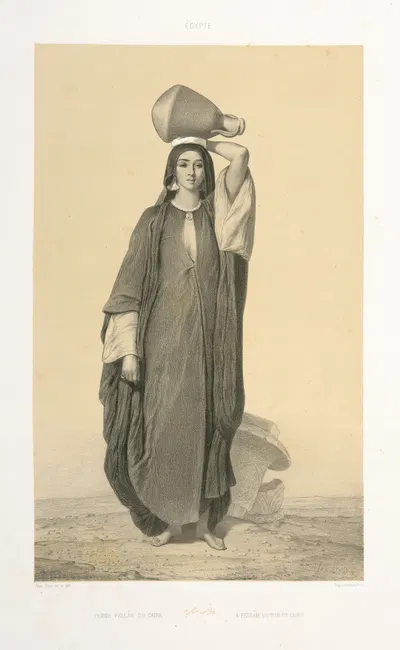 Femme Fellâh du Caire, A Fellâh Woman of Cairo by Alexandre Bida, 1851 — digital art print download