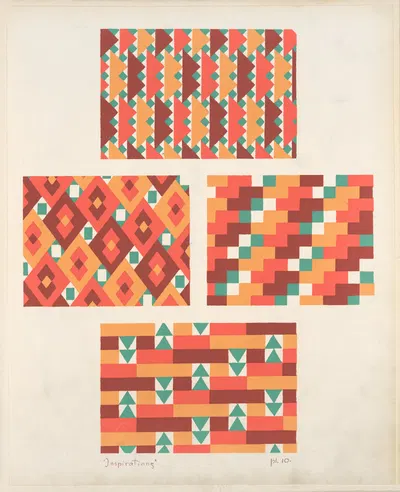 Four geometric compositions 2 by André Durenceau, 1928 — digital art print download