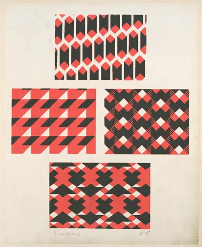 Four geometric compositions 3 by André Durenceau, 1928 — digital art print download