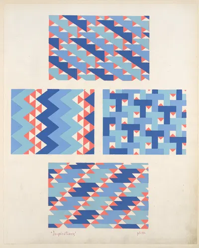 Four geometric compositions 4 by André Durenceau, 1928 — digital art print download