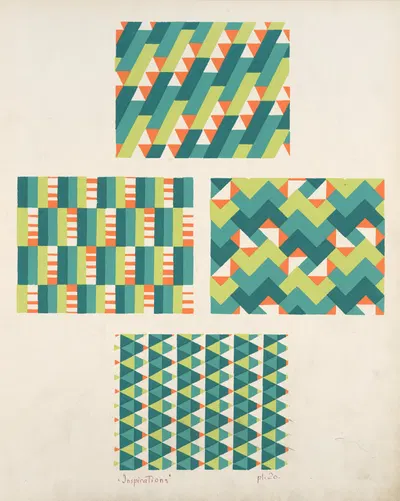 Four geometric compositions 5 by André Durenceau, 1928 — digital art print download
