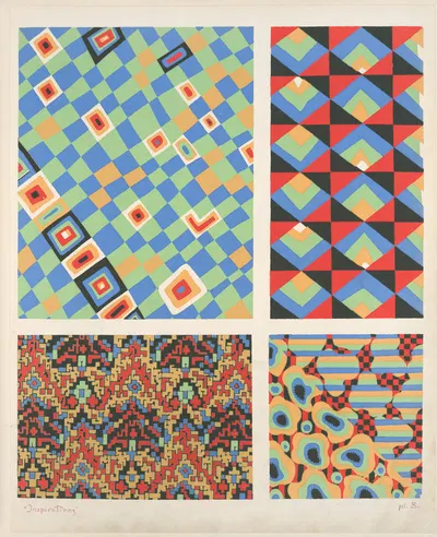 Four geometric compositions by André Durenceau, 1928 — digital art print download