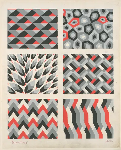 Six geometric compositions by André Durenceau, 1928 — digital art print download
