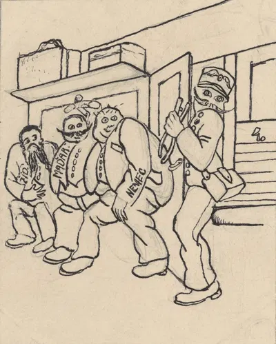 Сатирический рисунок для журнала IV. by Андрей Ковачик, 1940 — digital art print download