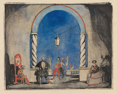 Декорации для спектакля «Много шума из ничего... by Клод Ловат Фрейзер, 1919 — digital art print download