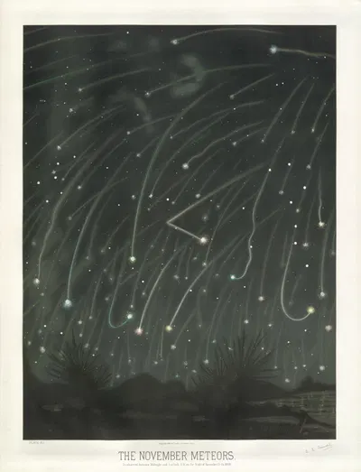 The November meteors by Étienne Léopold Trouvelot, 1881-1882 — digital art print download
