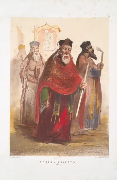 Greek Priests (Corfu) by Forbes MacBean, 1854 — digital art print download