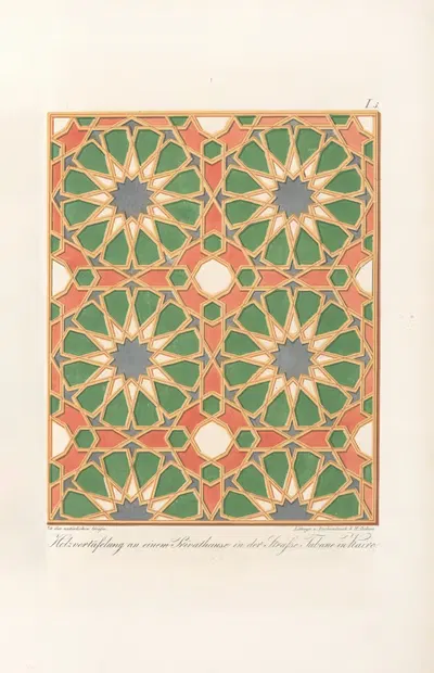 Holzvertäfelung an einem Privathause in der Strafse Tabane zu Kairo by Friedrich Maximilian Hessemer, 1842 — digital art…
