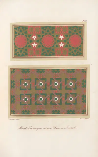 Mosaik-Verzierungen aus dem Dom zu Monreale 2 by Friedrich Maximilian Hessemer, 1842 — digital art print download