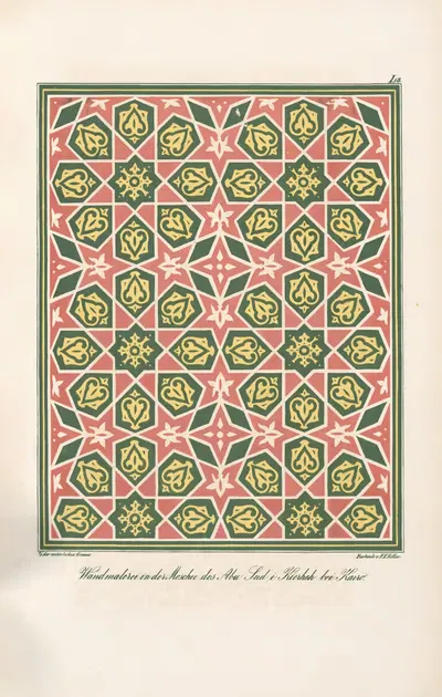 Wandmalereien in der Moschee des Abu Sud i Kierheh bei Kairo by Friedrich Maximilian Hessemer, 1842 — digital art print…